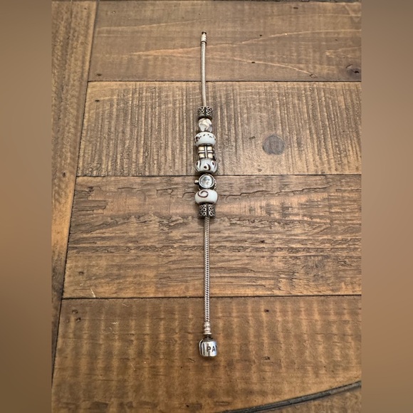 Sterling Silver Pandora Charm Bracelet, 8 Charms - Picture 9 of 10